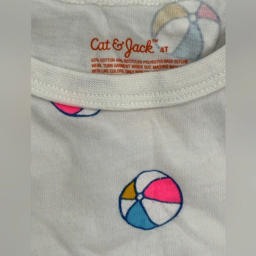 Cat & Jack Kids Tank Top and Shorts Set Beach Ball Print Size 4T